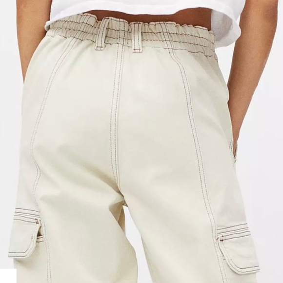 Sz 27 Urban Outfitters UO BDG Ecru Skate Jean Wide Leg Off-White Pants - Picture 4 of 13